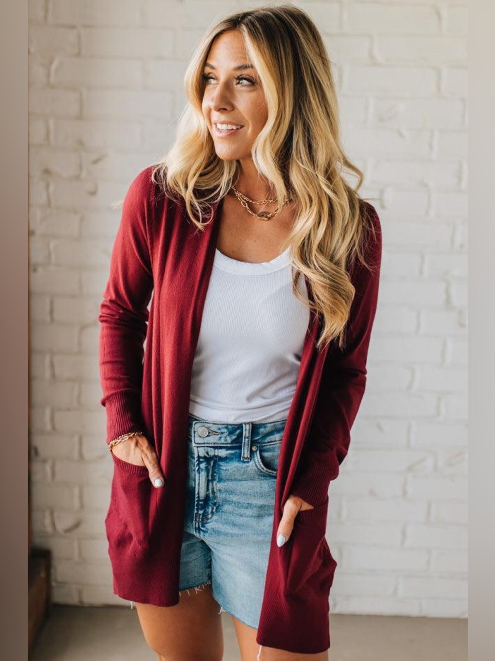 Athleta Nirvana Vneck Shawl Collar Knit Cardigan Sweater Burgundy Maroon Small